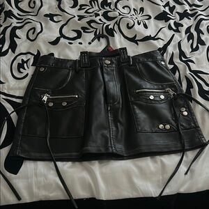 Forever 21 Black Pencil Cargo Mini Skirt